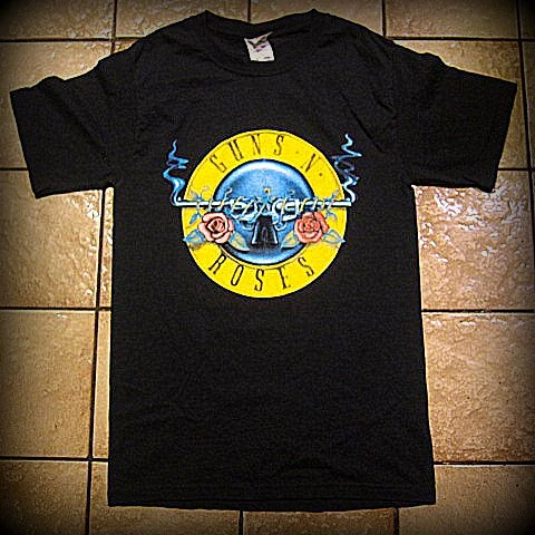 GUNS N ROSES - Logo & Band - Vintage Two Sided Printed -T-Shirt - UNISEX